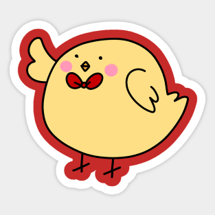 Bow Tie Yellow Bird Sticker